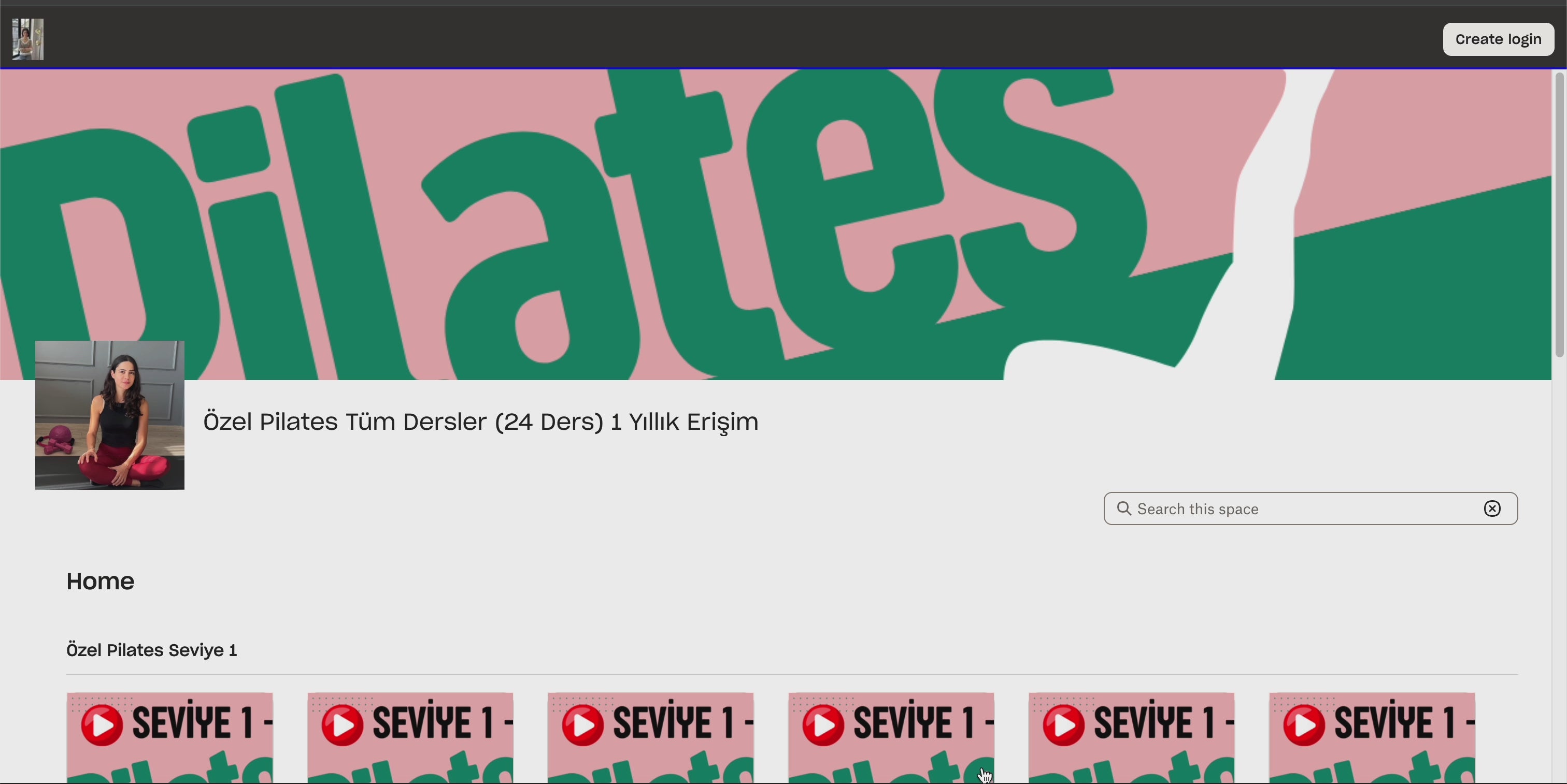 Özel Pilates Serisi 1 Yıl Sınırsız Erişim Toplam 24 Video 2 Seviye 7.800 TL yerine 4.999 TL